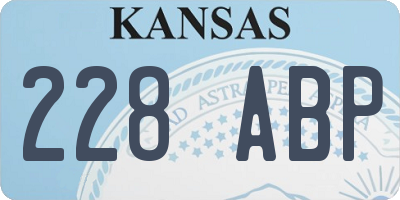 KS license plate 228ABP