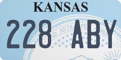 KS license plate 228ABY