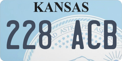KS license plate 228ACB