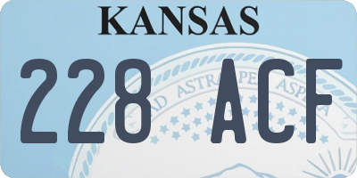 KS license plate 228ACF