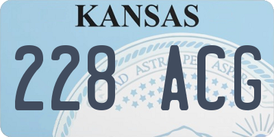 KS license plate 228ACG