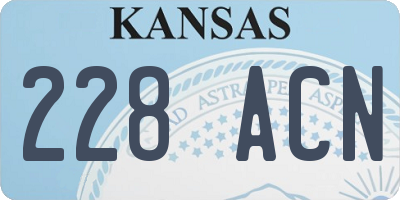 KS license plate 228ACN