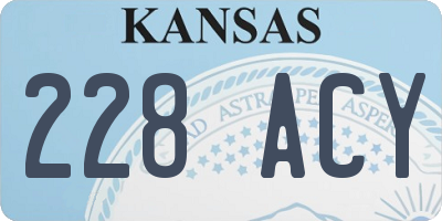KS license plate 228ACY