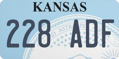 KS license plate 228ADF