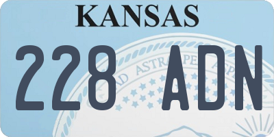 KS license plate 228ADN