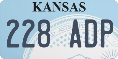 KS license plate 228ADP