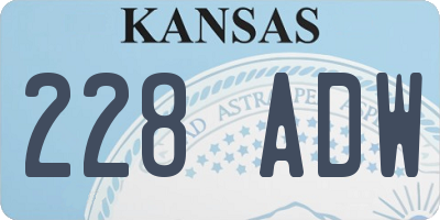 KS license plate 228ADW