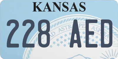 KS license plate 228AED