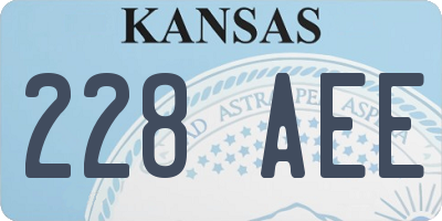 KS license plate 228AEE