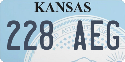 KS license plate 228AEG