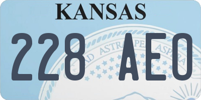 KS license plate 228AEO