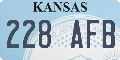 KS license plate 228AFB