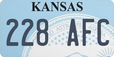 KS license plate 228AFC