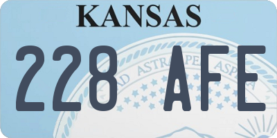 KS license plate 228AFE