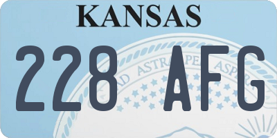 KS license plate 228AFG