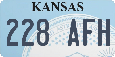 KS license plate 228AFH