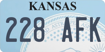 KS license plate 228AFK
