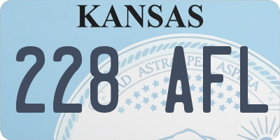 KS license plate 228AFL