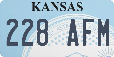KS license plate 228AFM
