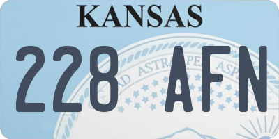 KS license plate 228AFN