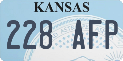 KS license plate 228AFP