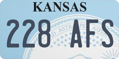 KS license plate 228AFS