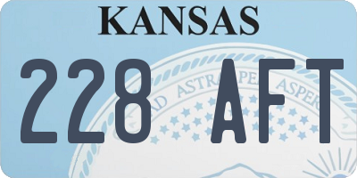 KS license plate 228AFT