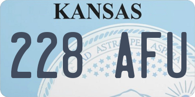 KS license plate 228AFU