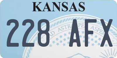 KS license plate 228AFX