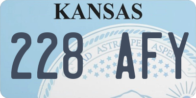 KS license plate 228AFY
