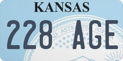 KS license plate 228AGE