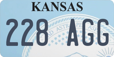 KS license plate 228AGG