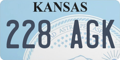 KS license plate 228AGK
