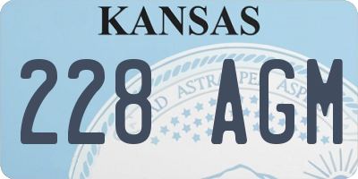 KS license plate 228AGM