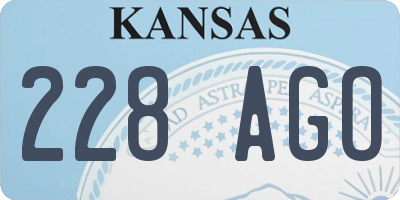 KS license plate 228AGO