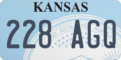 KS license plate 228AGQ