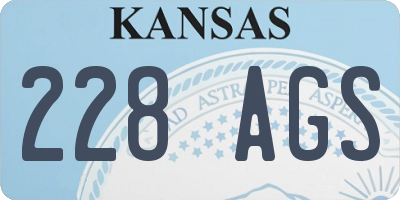 KS license plate 228AGS