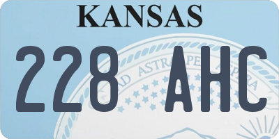KS license plate 228AHC