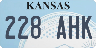 KS license plate 228AHK