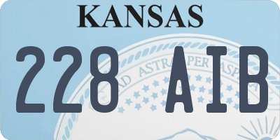 KS license plate 228AIB