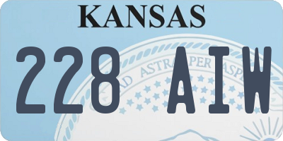 KS license plate 228AIW