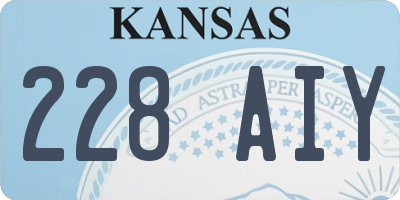 KS license plate 228AIY