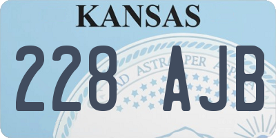 KS license plate 228AJB