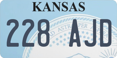 KS license plate 228AJD