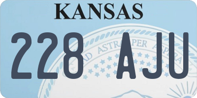 KS license plate 228AJU