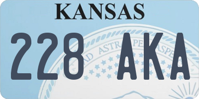 KS license plate 228AKA