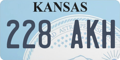 KS license plate 228AKH