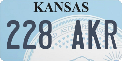KS license plate 228AKR