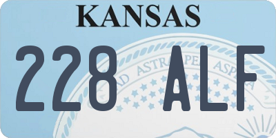 KS license plate 228ALF