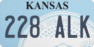 KS license plate 228ALK